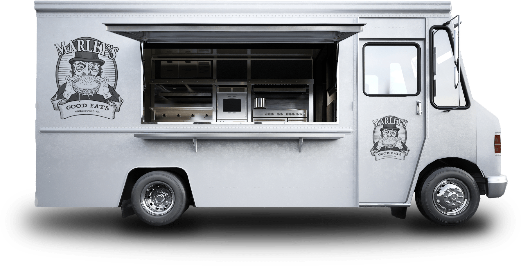 Food Truck With Marley;s Good Eats Logo